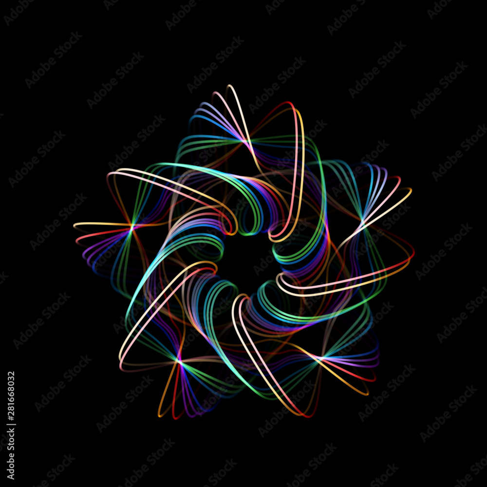 3D abstract creative background or decoration element. Twisted colored lines in motion. Technology, modern science or big data and information concept. EPS10, vector illustration.