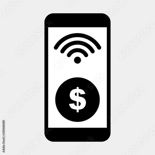 isolated mobile payment icon vector.