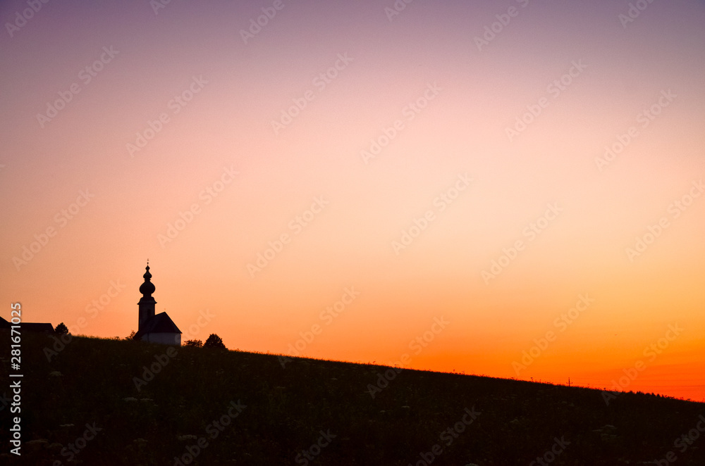 Church silhouette in the evening