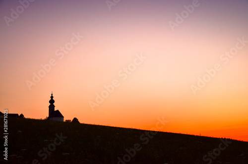 Church silhouette in the evening