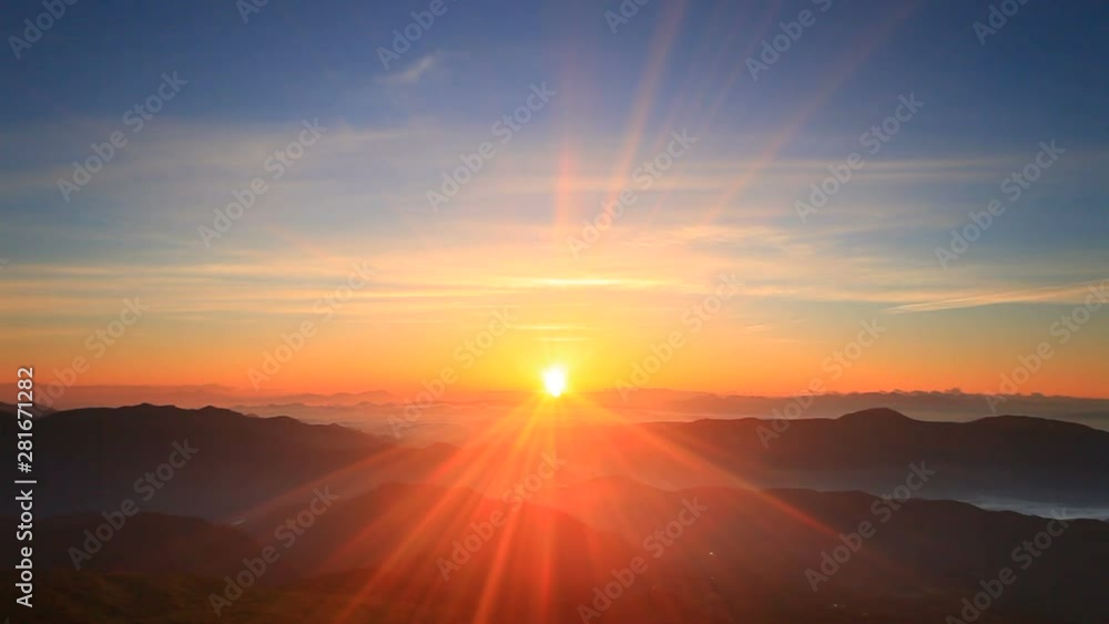 Mountains at sunrise seen from Mount Fujimi, Matsumoto, Nagano, Japan Mountains at sunrise seen from Mount Fujimi, Matsumoto, Nagano, Japan