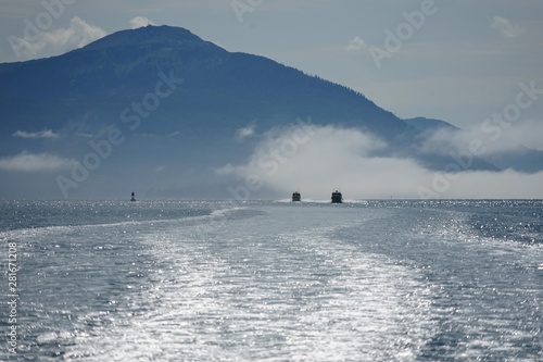 Two Boats Fishing off Alaskan Coastline