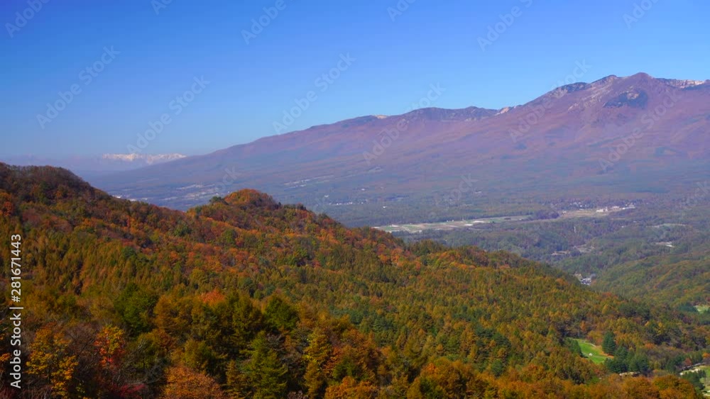 Panning right view of autumn landscape Panning right view of autumn landscape