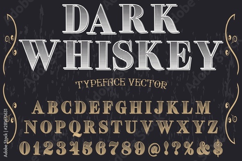 abc Vintage typeface Font handcrafted vector named vintage dark whiskey