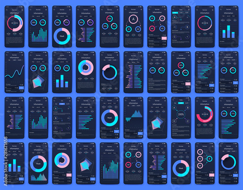 Vector graphics set mobile infographics. Stock vector