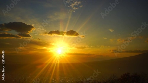 View of Mount Asama at sunset,  Karuizawa,  Kitasaku,  Nagano Prefecture photo