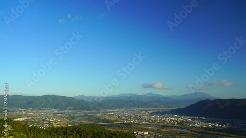 Chikuma city seen from Arato Castle,  Nagano Prefecture,  Japan photo