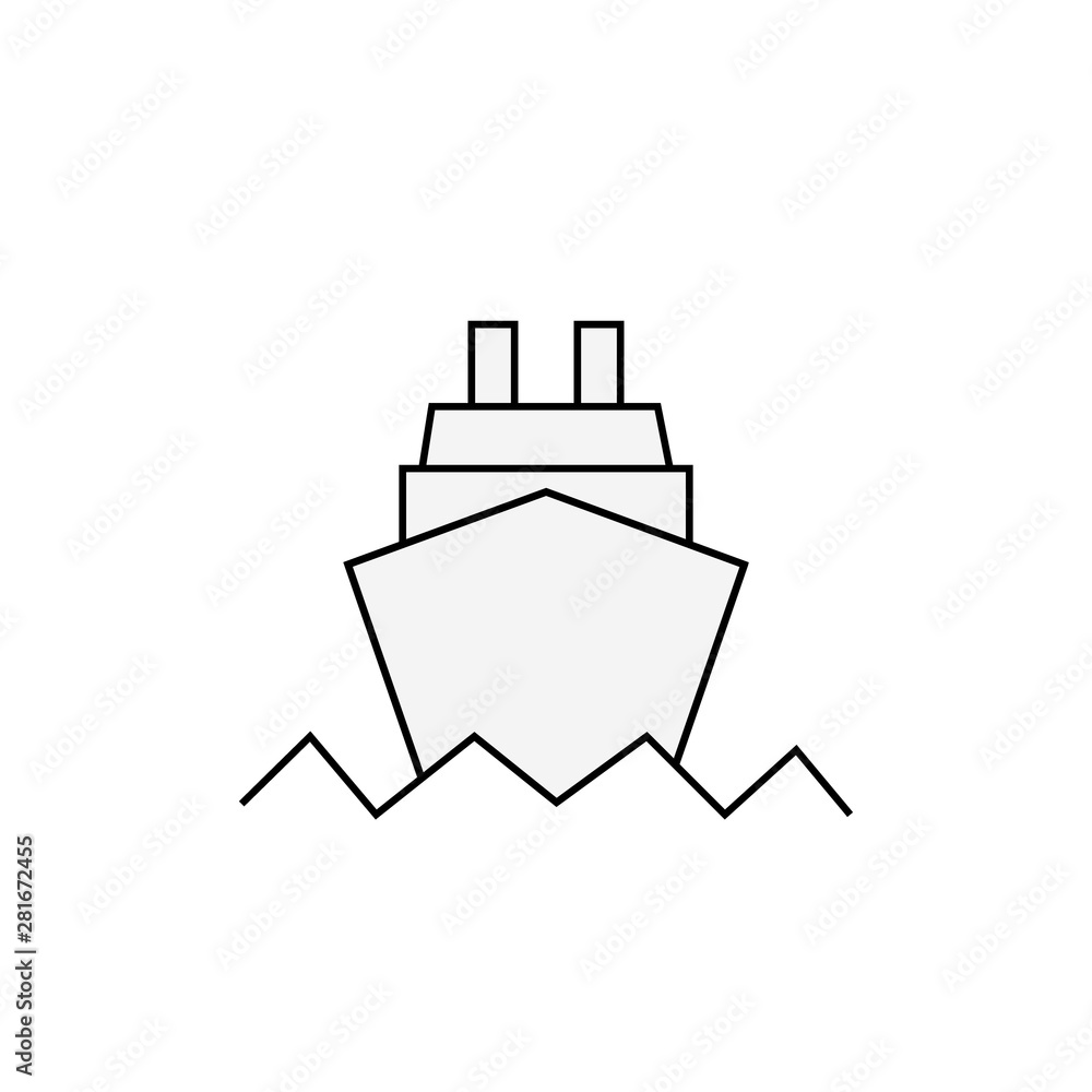 Ocean ship icon in trendy flat style isolated on white background. Website pictogram. Internet symbol for your web site design, logo, app, UI. Vector illustration, EPS10 Ocean ship icon in trendy flat style isolated on white background. Website pictogram. Internet symbol for your web site design, logo, app, UI. Vector illustration, EPS10
