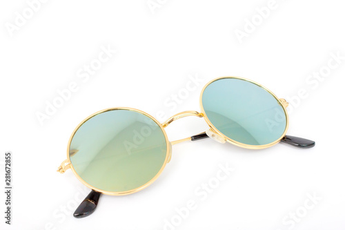 Vintage retro black of sunglasses for reading and looking isolated on white background