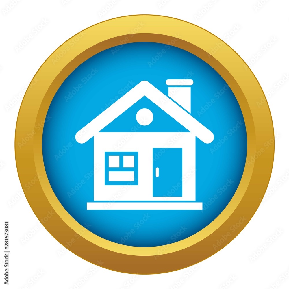 Fototapeta premium House icon blue vector isolated on white background for any design