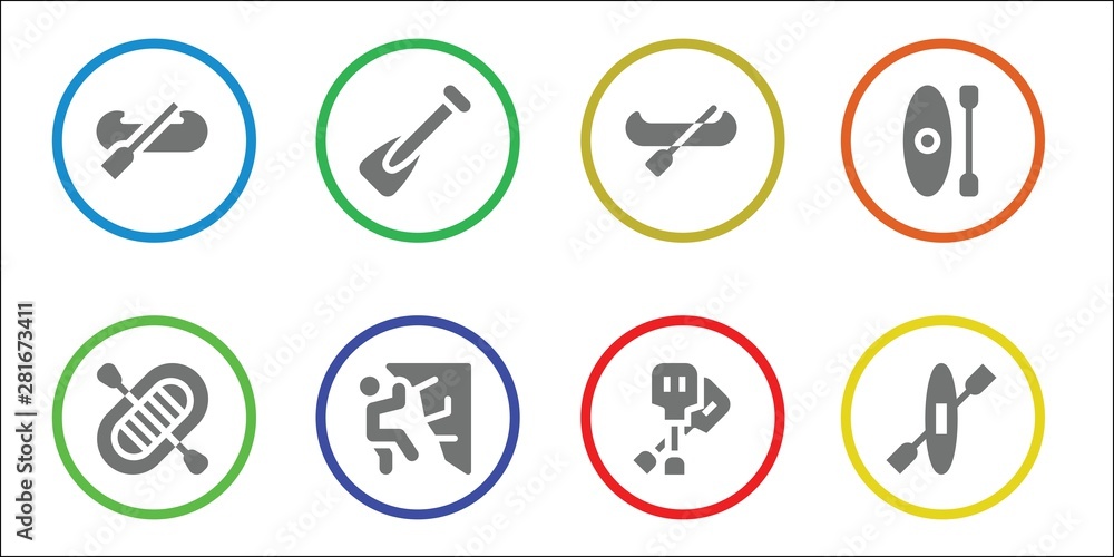 kayak icon set kayak icon set