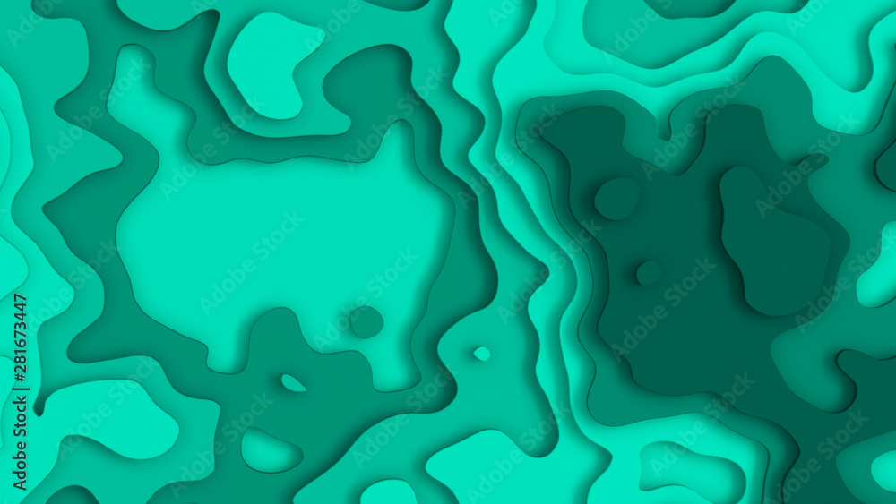 3D Landscape Paper Cut style, Curved shapes with bluegreen gradients, abstract geometric lines pattern background art illustration for cover design, book, poster, flyer 3D Landscape Paper Cut style, Curved shapes with bluegreen gradients, abstract geometric lines pattern background art illustration for cover design, book, poster, flyer