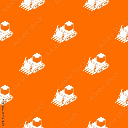 Construction bulldozer pattern vector orange for any web design best