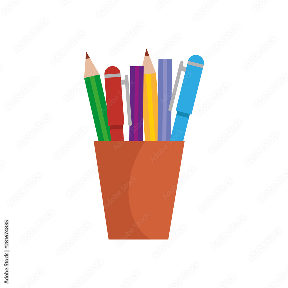 pencils holder office device icon pencils holder office device icon