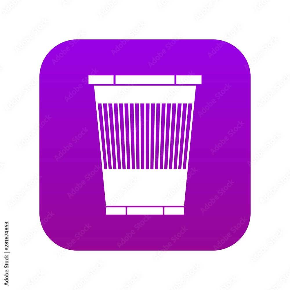 Trash can icon digital purple for any design isolated on white vector illustration Trash can icon digital purple for any design isolated on white vector illustration