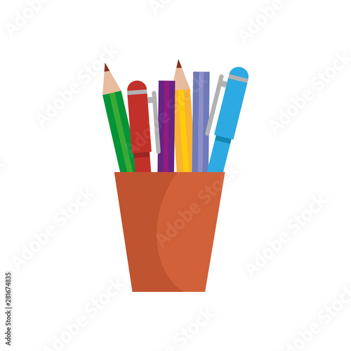 pencils holder office device icon
