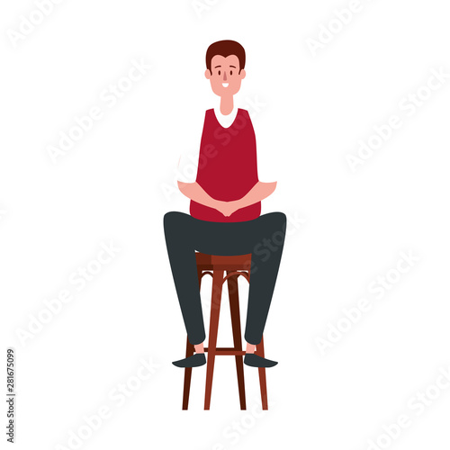 elegant businessman worker seated in bench