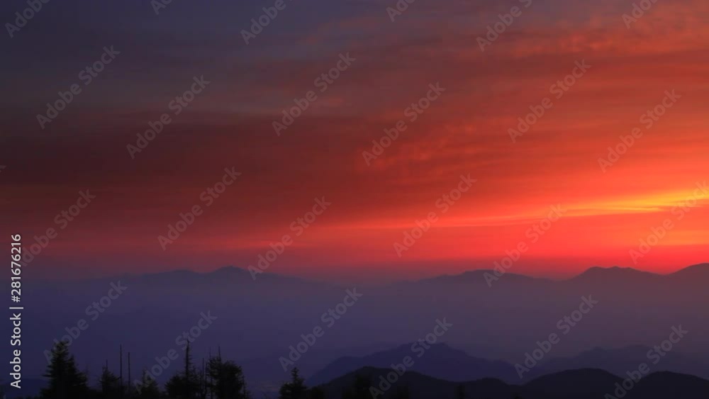 View of mountains at sunrise,  Ueda City,  Nagano Prefecture