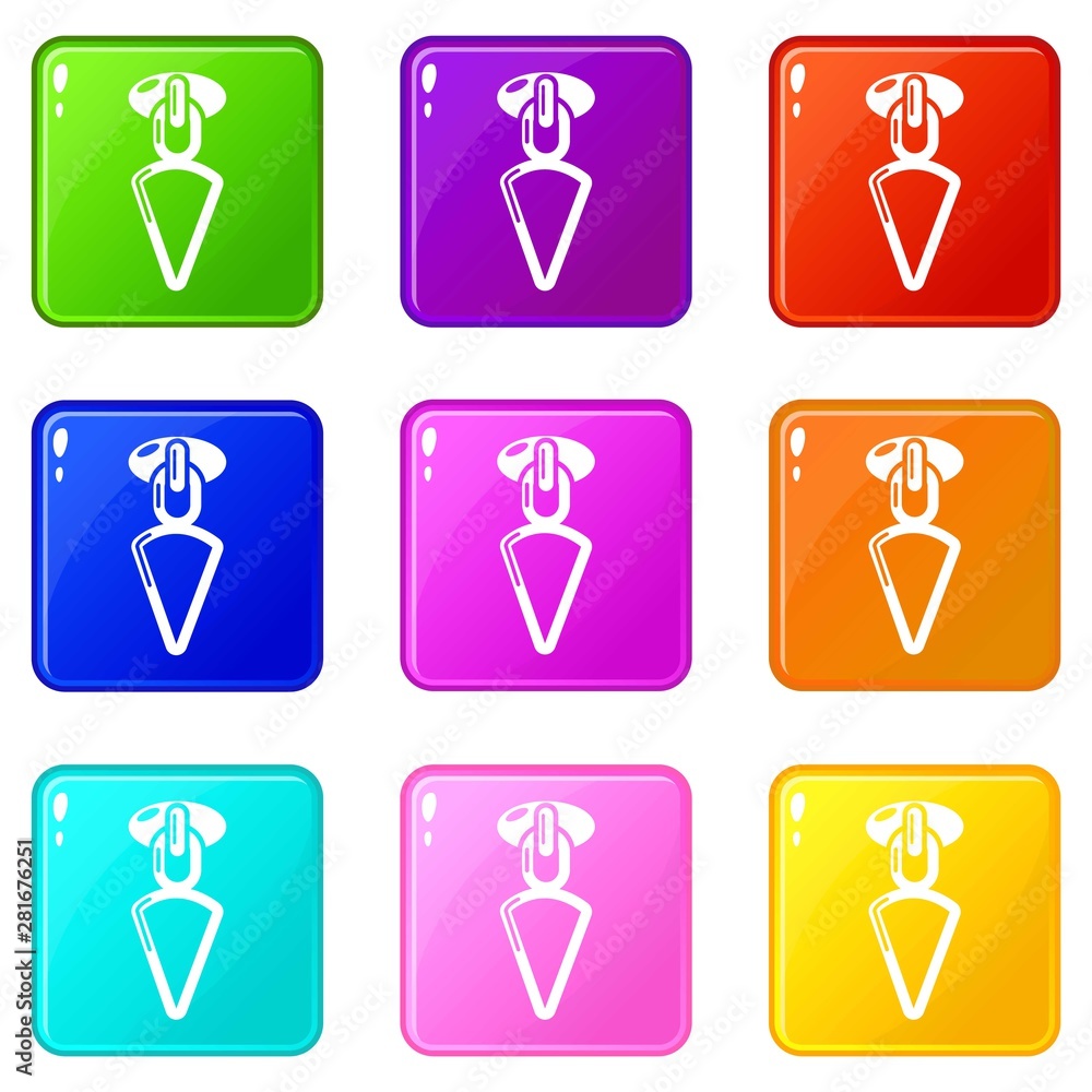 Wallet zip icons set 9 color collection isolated on white for any design Wallet zip icons set 9 color collection isolated on white for any design