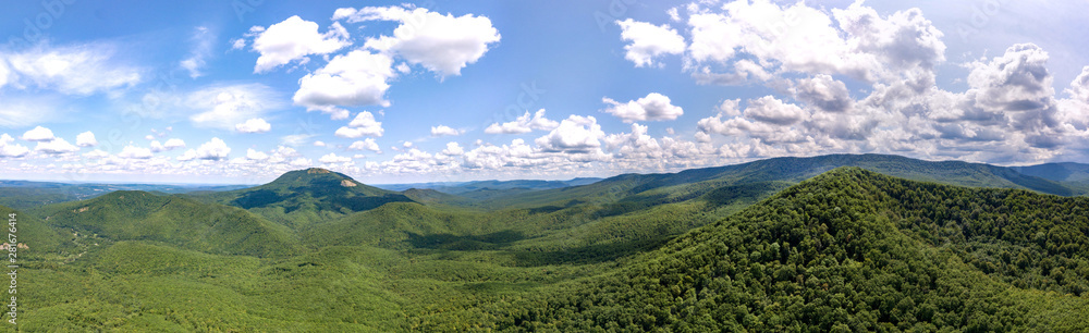 Drone aerial view large panorama - top of Sober-Bash mountain - dominant height in the north of the western Caucasus Drone aerial view large panorama - top of Sober-Bash mountain - dominant height in the north of the western Caucasus