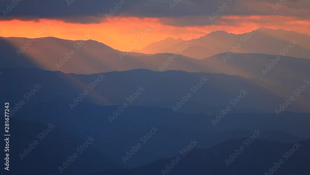 Mountains with Mount Norikura at sunset, Fujimi, Japan Mountains with Mount Norikura at sunset, Fujimi, Japan