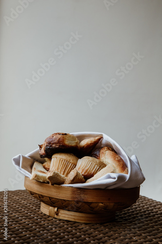 fresh breads in a basket