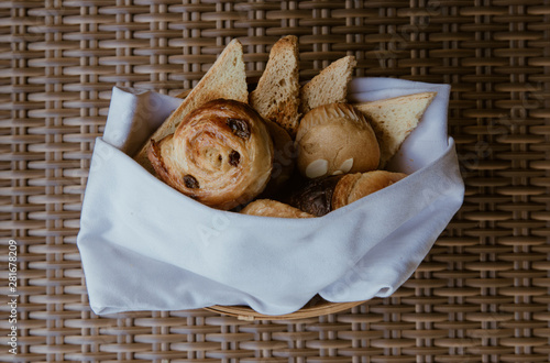 fresh breads in a basket