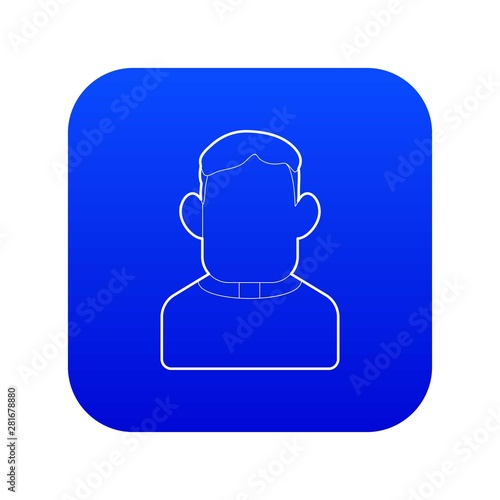 Priest icon blue vector isolated on white background