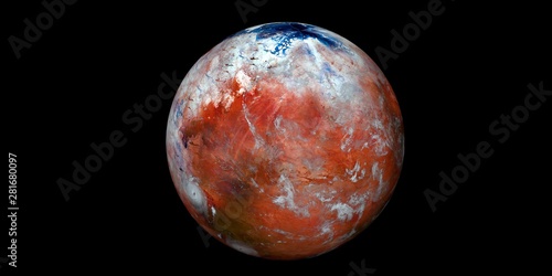 Terraforming Mars Extremely detailed and realistic high resolution 3d illustration. Shot from Space. Elements of this image are furnished by NASA.
