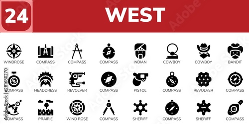 west icon set