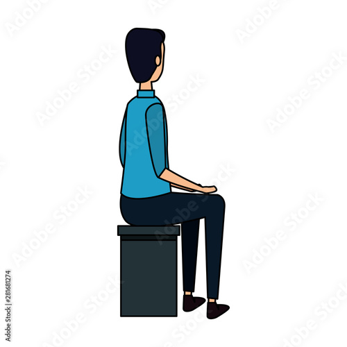 elegant businessman worker seated in bench