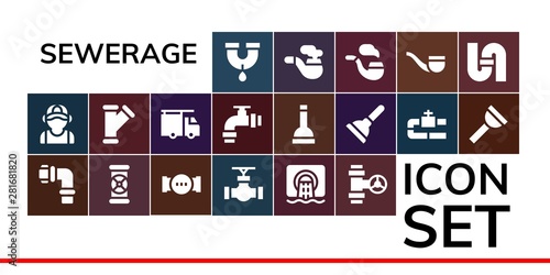 sewerage icon set