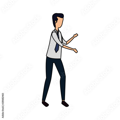 elegant businessman worker avatar character