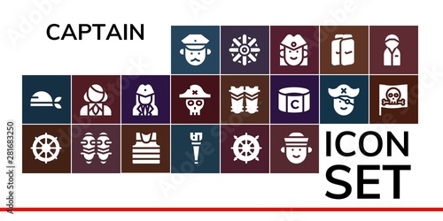 captain icon set