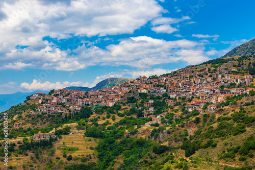 The famous resort of Arachova on mountain Parnassos, Greece