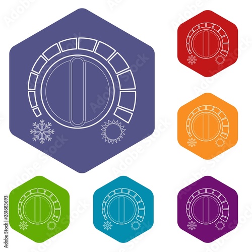 Cold heat regulator icon. Outline illustration of cold heat regulator vector icon for web design