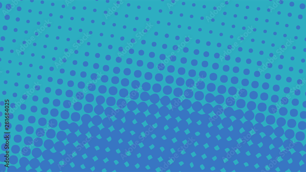 Blue pop art background in vitange comic style with halftone dots, vector illustration template for your design Blue pop art background in vitange comic style with halftone dots, vector illustration template for your design