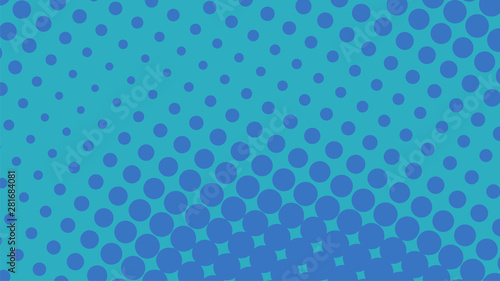 Blue dotted background in retro pop art comic style, vector illustration