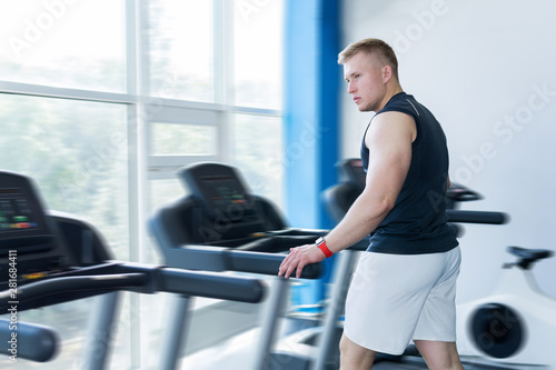 man training on a treadmill