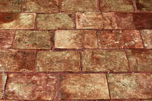 Bricks surface laterite stone.