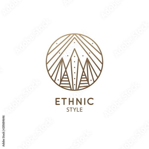 Abstract sacred symbol of mountain logo