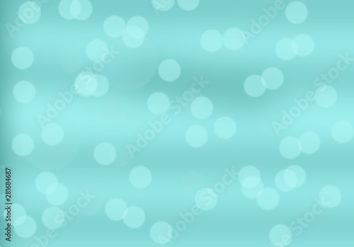 Blurred light blue turquoise hue background with blur round bokeh. circle soft light tones