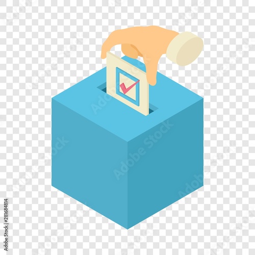 Ballot box icon. Isometric illustration of ballot box vector icon for web