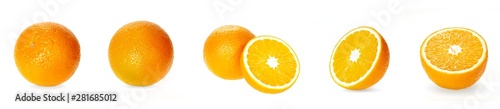 Oranges fruit isolated on white background.