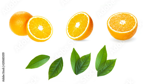 Oranges fruit isolated on white background.