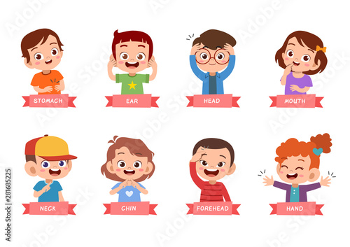 kids pointing body part vector set bundle