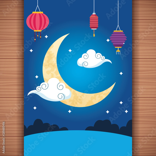 mid autumn chinese festival cartoon
