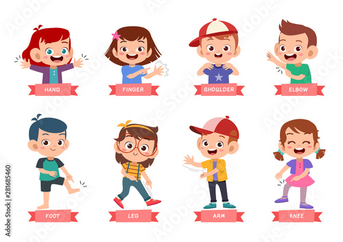 kids pointing body part vector set bundle