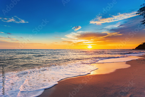 Beautiful Landscape Ocean Summer sunset Natural background 