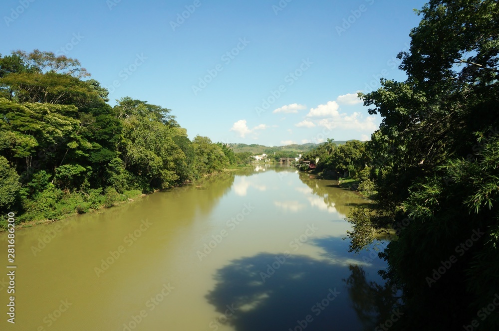 Natural River with sky reflection Natural River with sky reflection